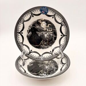 Royal Stafford Halloween Witch The Guardian Moon Soup Cereal Bowls Set of 2